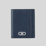 FERRAGAMO Gancini Card Holder Deep Ocean 0744864