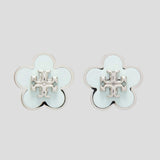 TORY BURCH Forget Me Not Enamel Stud Earrings Light Green 147151
