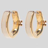 TORY BURCH Kira Enamel Huggie Earring Gold/New Ivory 155515