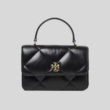 TORY BURCH Mini Kira Diamond Quilt Top-Handle Chain Wallet Black 158326