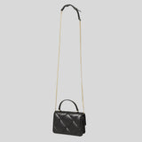 TORY BURCH Mini Kira Diamond Quilt Top-Handle Chain Wallet Black 158326