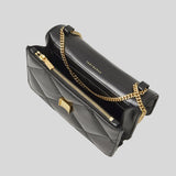 TORY BURCH Mini Kira Diamond Quilt Top-Handle Chain Wallet Black 158326