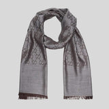 GUCCI Large Signature Logo GGWEB Scarf/Wrap Moka/Grey 165904