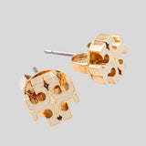 TORY BURCH Icon Enamel Stud Earrings New Ivory 177397