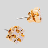 TORY BURCH Icon Enamel Stud Earrings Pink Snow 177397