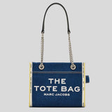 MARC JACOBS The Denim Chain Small Tote Bag Dark Wash 2F4HTT029H05