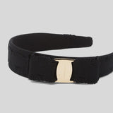 FERRAGAMO Vara Bow Wide Headband Black/Gold 659653