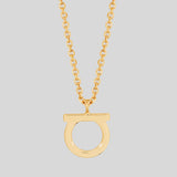 FERRAGAMO Collar Gancini Necklace Gold Color(L) 696658