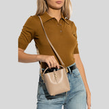 SAINT LAURENT YSL LE 37 Mini Bucket Bag In Shiny Leather Dark Beige 7658702R20W2