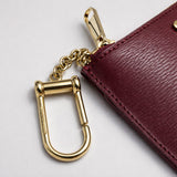GUCCI Script Small Pouch With Key Fob Burgundy 790102