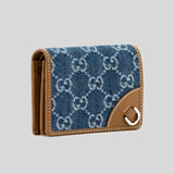 GUCCI GG Emblem Small Wallet Denim/Sundial 820692