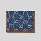 GUCCI GG Emblem Small Wallet Denim/Sundial 820692