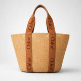 CHLOE Large Woody Basket In Natural Fibers Dusty Tan CHC23AS380L1825S
