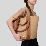 CHLOE Large Woody Basket In Natural Fibers Dusty Tan CHC23AS380L1825S