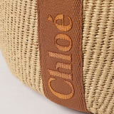 CHLOE Large Woody Basket In Natural Fibers Dusty Tan CHC23AS380L1825S