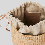 CHLOE Small Woody Basket In Natural Fibers Blush Beige CHC23AS381L18