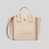CHLOE Small Chloe Carry Tote Bag In Canvas Blushy Beige CHC25SS911O6526Y