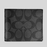 COACH Boxed 3-In-1 Wallet Gift Set In Signature Canvas Charcoal/Black CW344