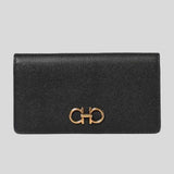 FERRAGAMO Gancini Continental Wallet Black 726510