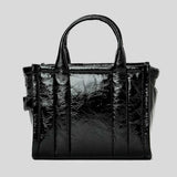 MARC JACOBS The Shiny Crinkle Small Tote Black H065L01PF22
