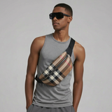 BURBERRY Sonny Nova Check Unisex Bum Bag Taupe Brown 80845551