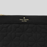 KATE SPADE Spade Flower Quilted Fabric Pouch Black KK254