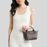 LONGCHAMP Le Pliage Extra XS Leather Handbag Moka L1500987
