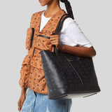 MCM Medium Liz Shopper in Visetos Black MWPGSLR02BK001