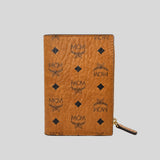 MCM Bifold Zip Card Wallet In Visetos Original Cognac MXSFATA02CO001