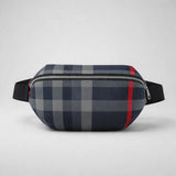 BURBERRY Sonny Nova Check Unisex Bum Bag Navy Grey 80840611