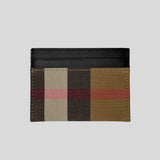BURBERRY Sandon Check Canvas Card Case Taupe Brown 80846451