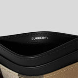 BURBERRY Sandon Check Canvas Card Case Taupe Brown 80846451