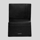BURBERRY Leather Flint Card Case Black 81046991