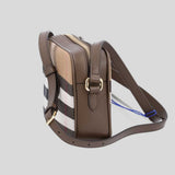 BURBERRY Small Camera Bag Check Canvas Ebony Brown 81140711