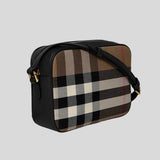 BURBERRY Small Camera Bag Check Canvas Black 81140741