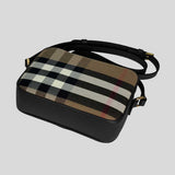 BURBERRY Small Camera Bag Check Canvas Black 81140741