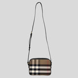 BURBERRY Small Camera Bag Check Canvas Black 81140741