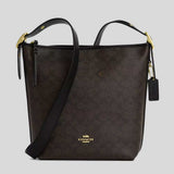 COACH Val Duffle Bag In Signature Canvas Walnut/Black CAB12