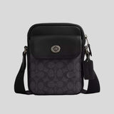 COACH Turnlock Crossbody Bag In Signature Canvas Charcoal/Black CAJ30