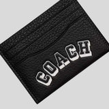 COACH Slim ID Card Case With Varsity Motif Black/Chalk CAK21