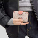 COACH Medium Corner Zip Wallet In Signature Canvas With Floral Print Sand Multi CAO99