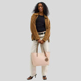 COACH City Tote Bag With Shell Charm Cream/Tan CBH78