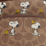 COACH Coach X Peanuts Racer Sling Pack In Signature Canvas With Snoopy Print Tan Multi CBK47