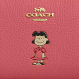 COACH Coach X Peanuts Snap Wallet With Lucy Bright Coral Multi CBN89