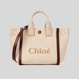 CHLOE Small Chloe Carry Tote Bag In Raffia Effect Fibres Hot Sand CH25US911P1924P