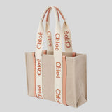 CHLOE Woody Medium Tote Bag Wooden Orange CHC23AS383L17847