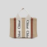 CHLOE Mini Woody Tote Bag White Brown CHC22AP237I2690U lussocitta lusso città