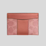 COACH Essential Card Case In Signature Canvas Melon Pink CBY80