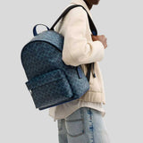 COACH Taylor Backpack In Signature Canvas Silver/Ink Blue CDX95
