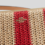 COACH Nolita 19 In Straw and refined pebble leather Red/Tan CEM99